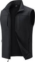 MAGCOMSEN Men's Lightweight Softshell Vest Outerwear Fleece Golf Running