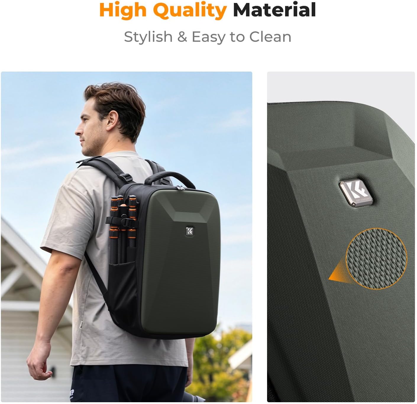 K&F CONCEPT Camera Backpack,Hardshell Photography DSLR Camera Bag