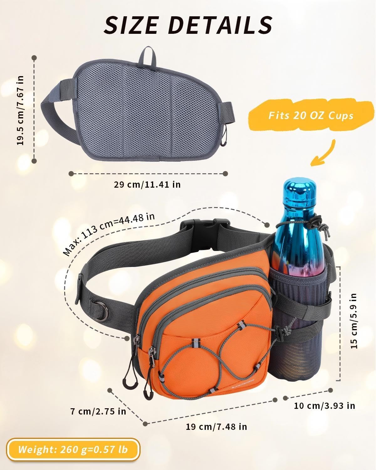 sportsnew Waist Pack with Water Bottle Holder, Fanny Pack for Men Women