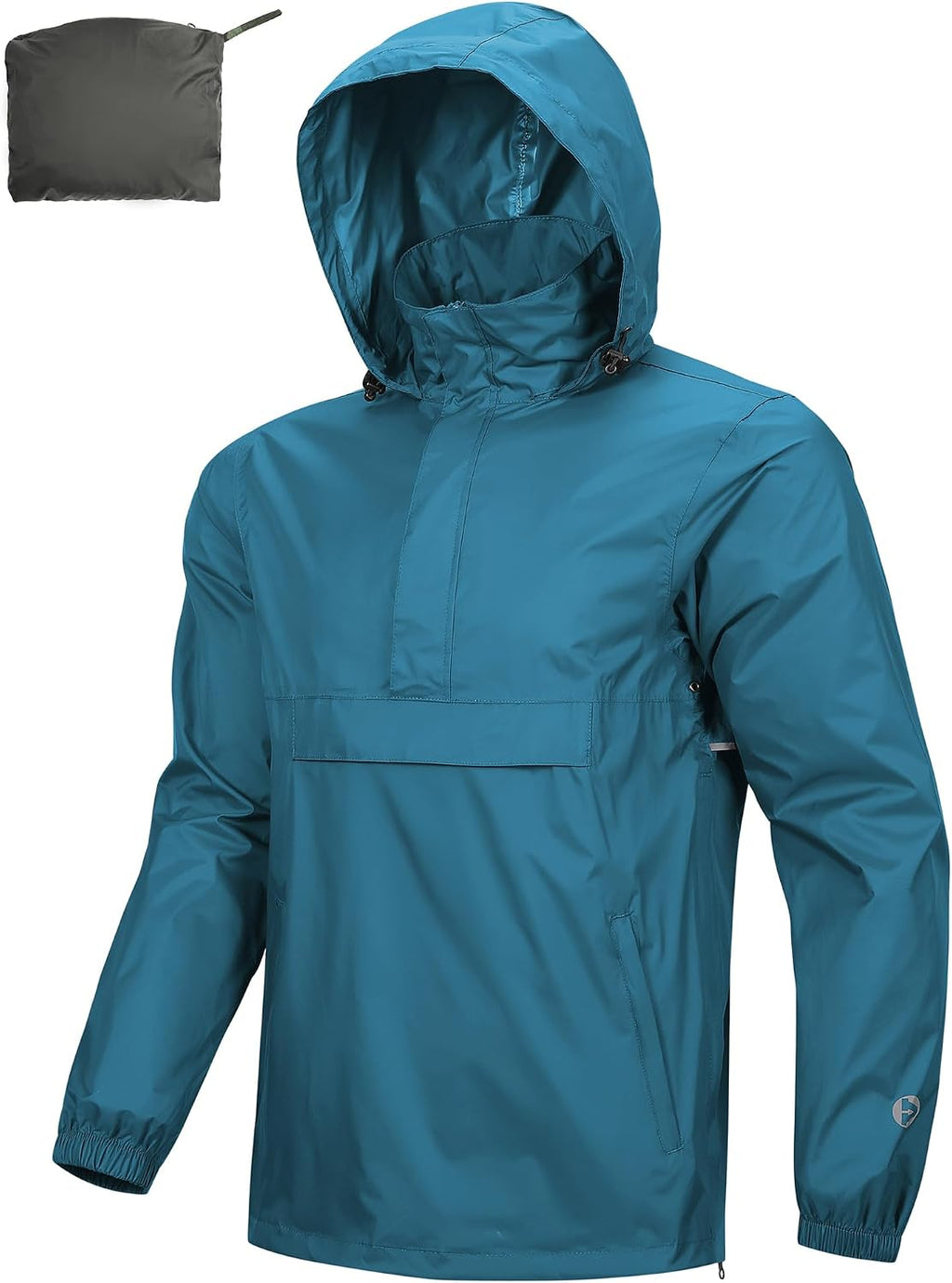 Outdoor Ventures Men's Rain Jacket Waterproof Lightweight Packable Pullover