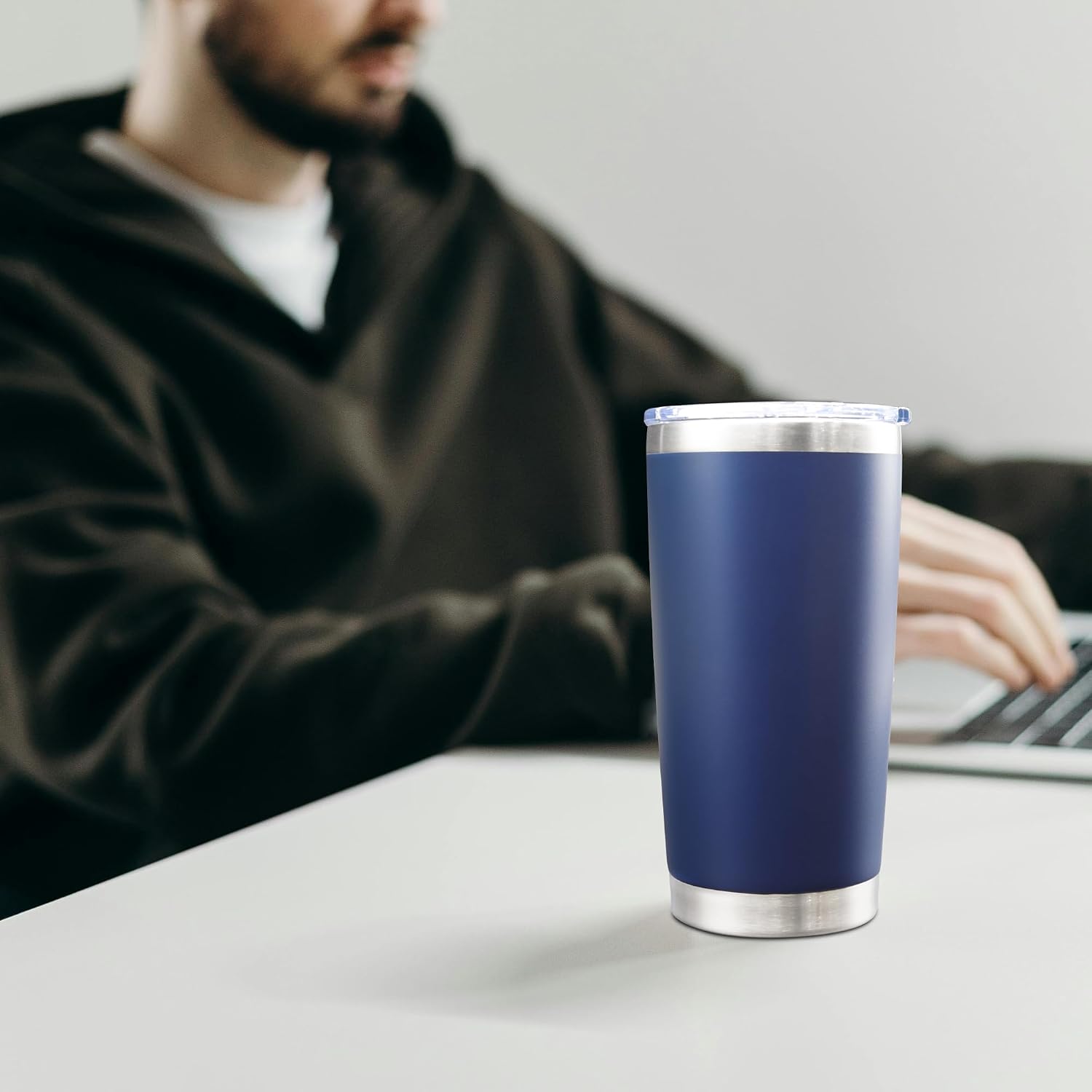 20oz Tumbler with Lid Stainless Steel Tumblers Insulated Mug Navy 12P
