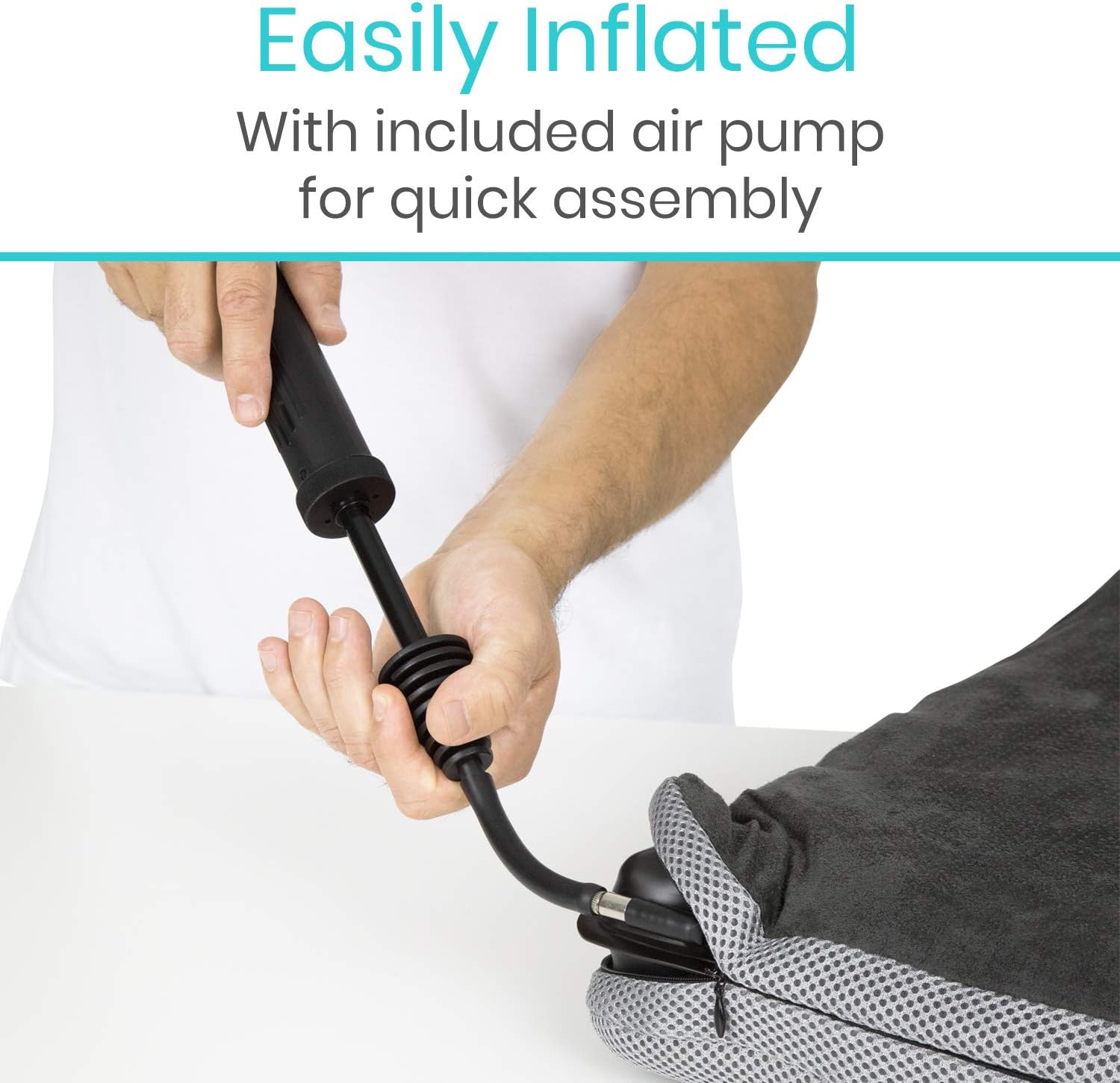 Vive Inflatable Wheelchair Air Seat Cushion - Adjustable Air Pressure