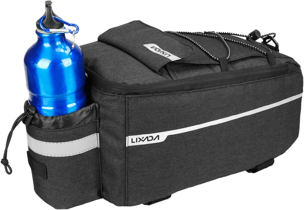 Lixada Bike Panniers Bike Trunk Bag Insulated Bag for Warm/Cool Items, Bicycle Rear Rack Storage Luggage Bicycle Seat Multifunctional Insulated Trunk Cooler Bag Shoulder Bag 11.4 6.3 6.7in
