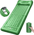 LILTSDRAE Camping Sleeping Pads，Extra Thick 5 Inch Inflatable Sleeping Mat with Pillow Built-in Pump，Oversized Mattress Super Portable Backpacking Sleeping Pad (Green, Single)