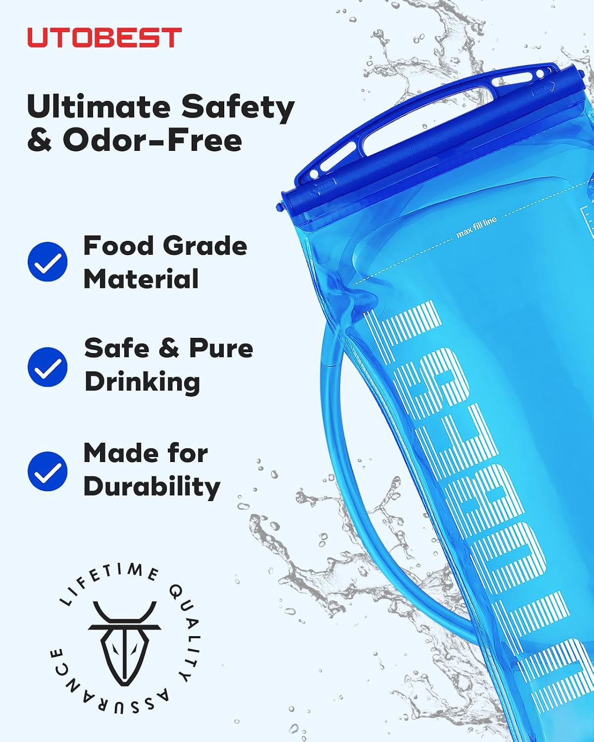 UTOBEST Hydration Bladder Water Bladder for Hiking Backpack UTR201