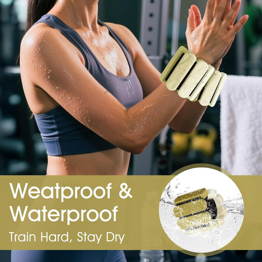 Wrist Weights – Ankle Wrist Weights for Women & Men – Adjustable Weighted Bangles Set (1 lb Each) | Arm and Leg Weights for Yoga, Pilates, Running & Walking