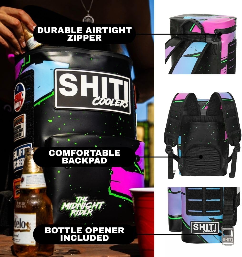SHITI Coolers Cooler for Camping, Travel, Beach, Soft Lunch Box for Food, Drinks & Ice, Portable, Waterproof 24 Hr Insulated Bag with Shoulder Straps, Customizable