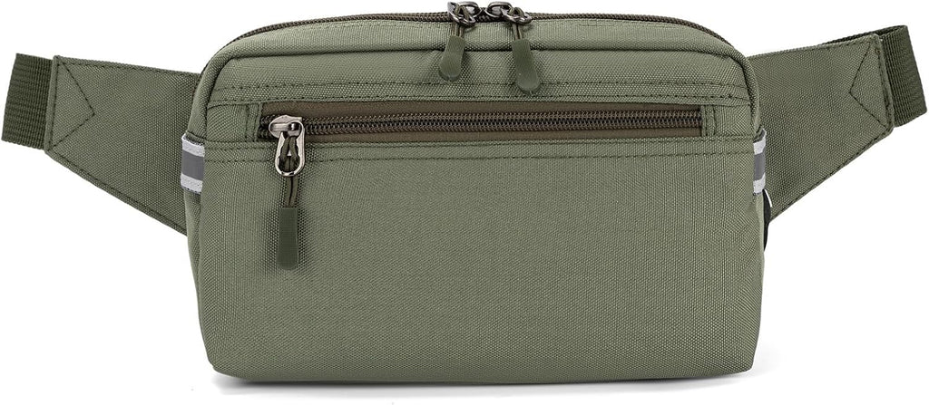 Mini Hiking Waist Bag, 3-Pocket 1.7L RFID Blocking Fanny Pack for Men Women (Army Green)