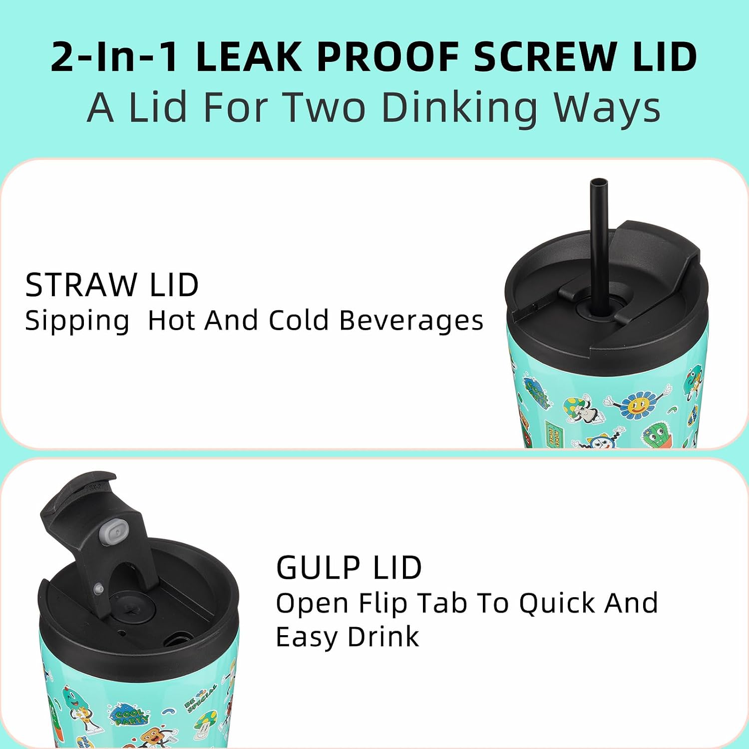BJPKPK 30 oz Coffee Tumbler with Straw, Insulated Stainless Steel Cup