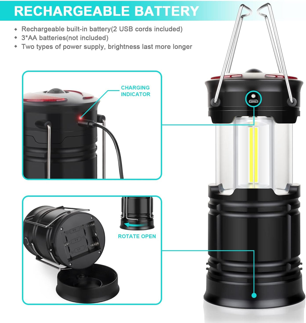 2 Pack Camping Lanterns Camping Essentials Tent Lights Camping Accessories