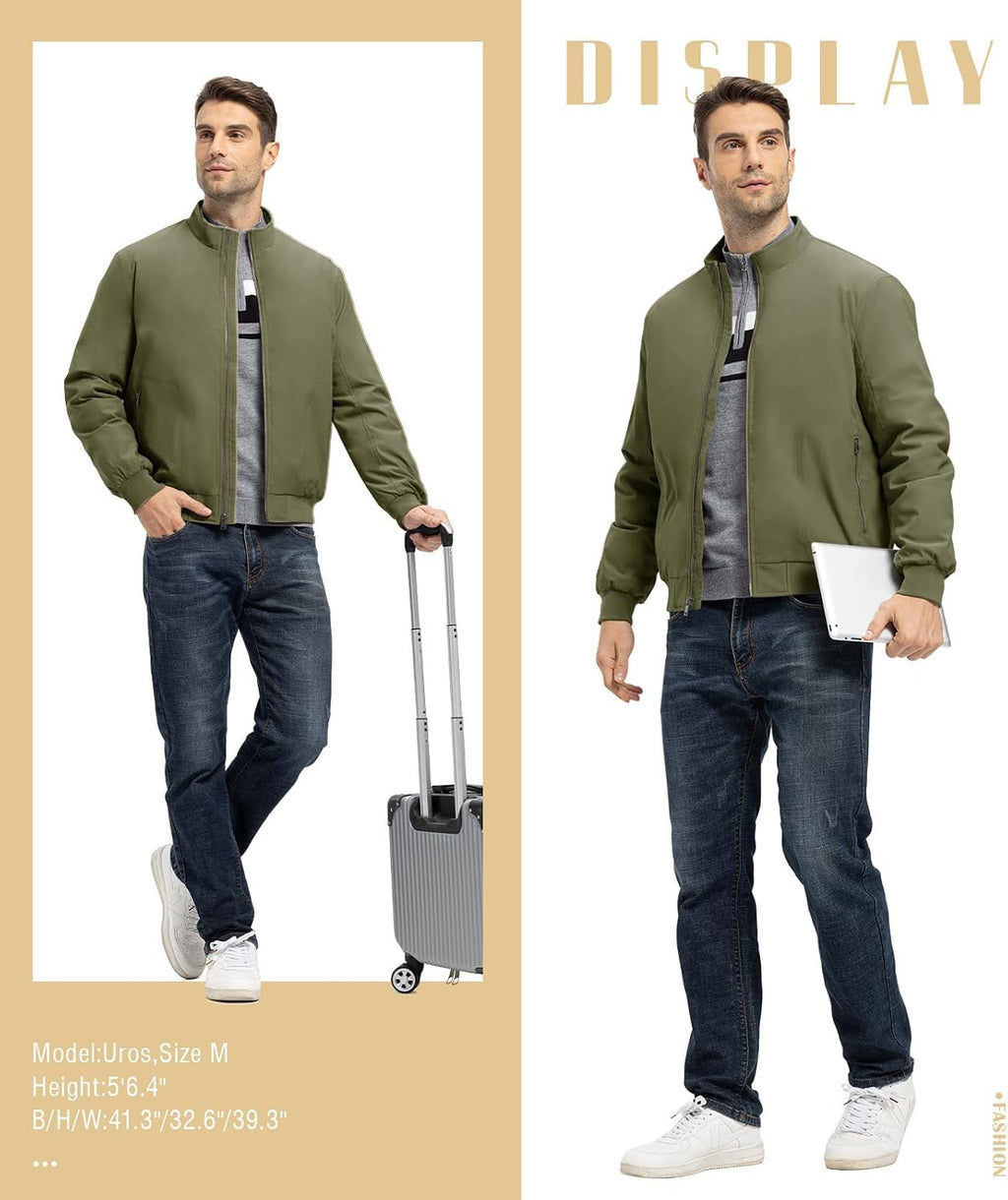 TBMPOY Men's Winter Jackets Bomber Padded Casual Windbreaker Warm Fall Coat