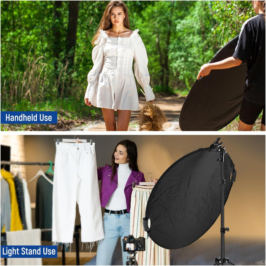NEEWER 32"/80cm 5 in 1 Light Reflector with Clamp & Hand Grips, RF-80II