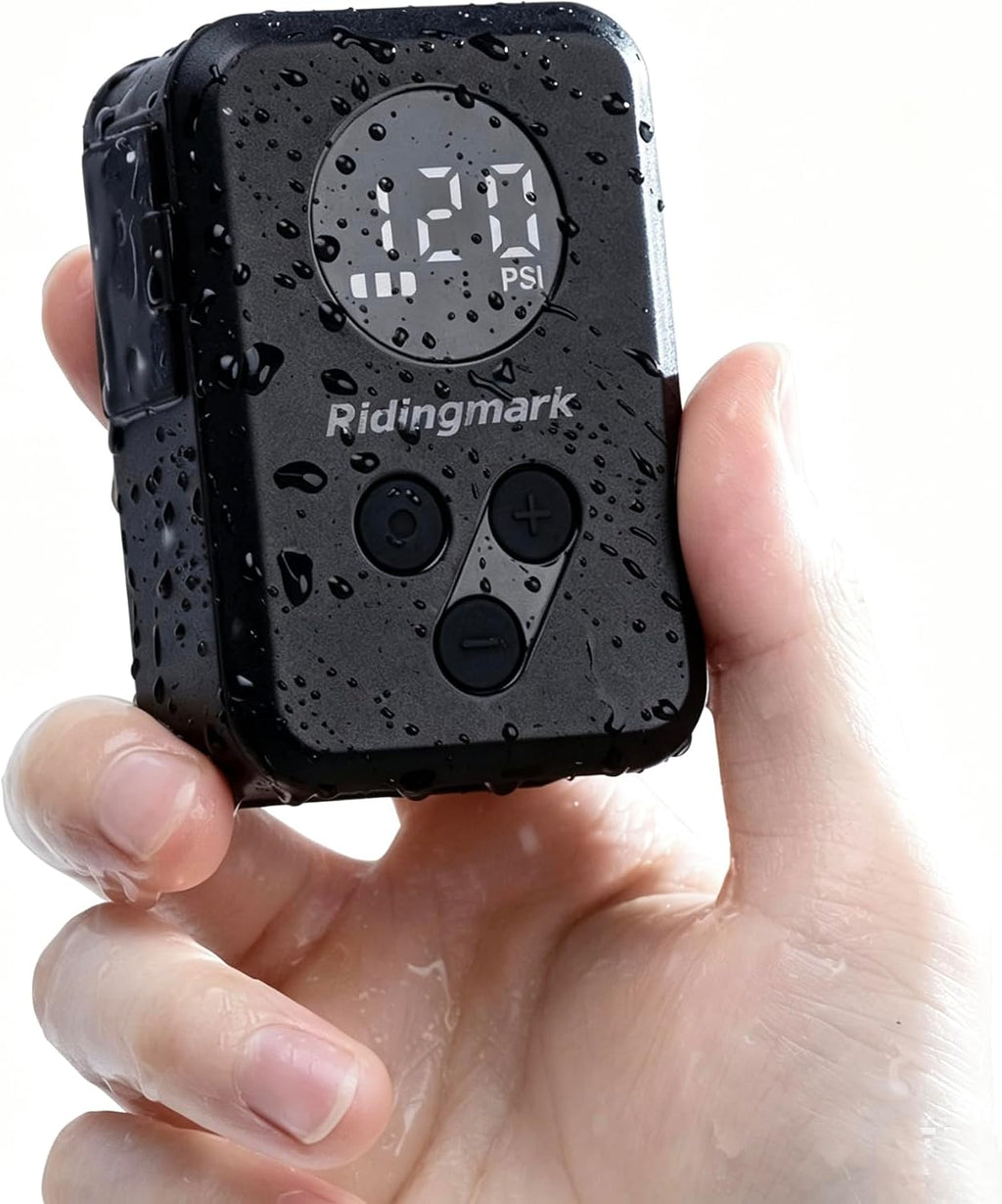 Waterproof Electric Bike Pump, Mini Bicycle Pump with Gauge