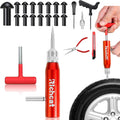 Richcat Tubeless Tire Puncture Repair Kit with Mushroom Plug, Repairs punctures and Flat Tires for Motorcycles, Cars, Trucks, ATVs and Tractors