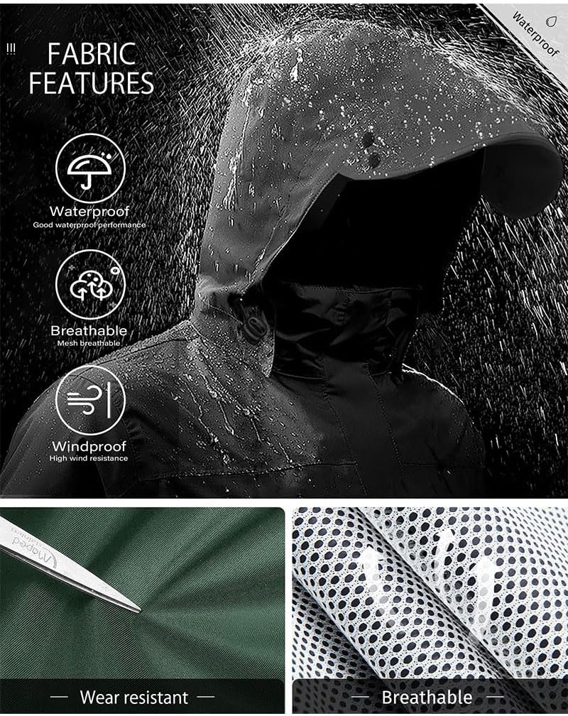 iCreek Rain Suit Waterproof Breathable Lightweight 2-Piece Rain Gear Unisex