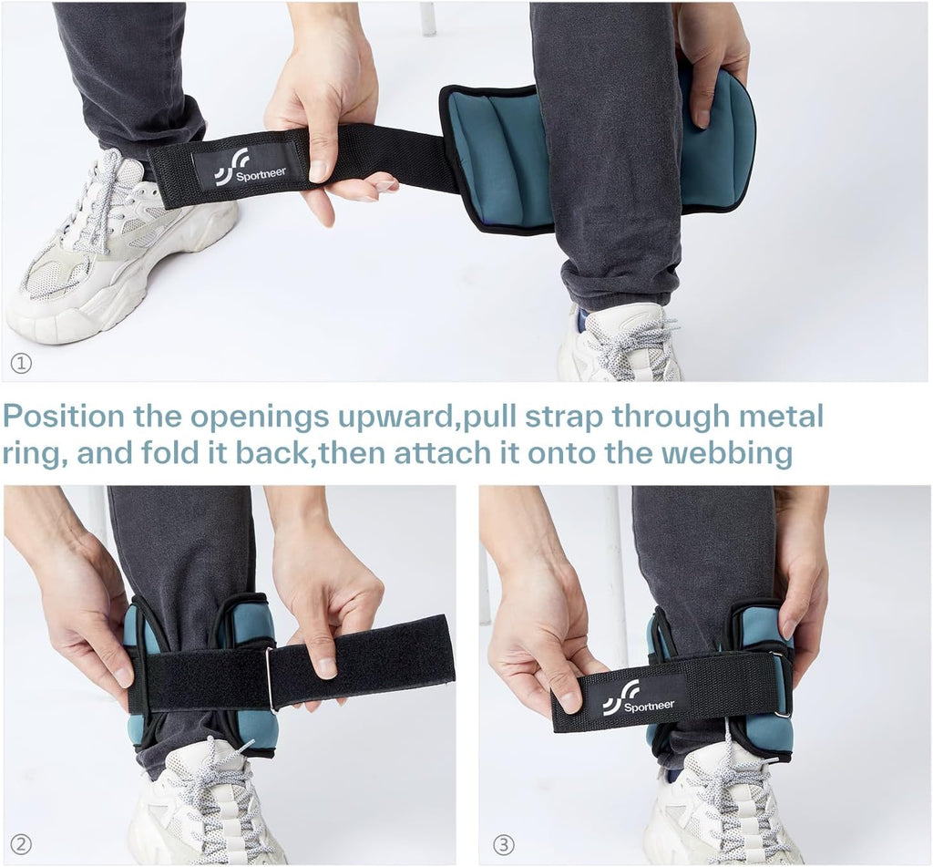 Sportneer Adjustable Ankle Weights, 2-10 lb per Pair, Removable Weights