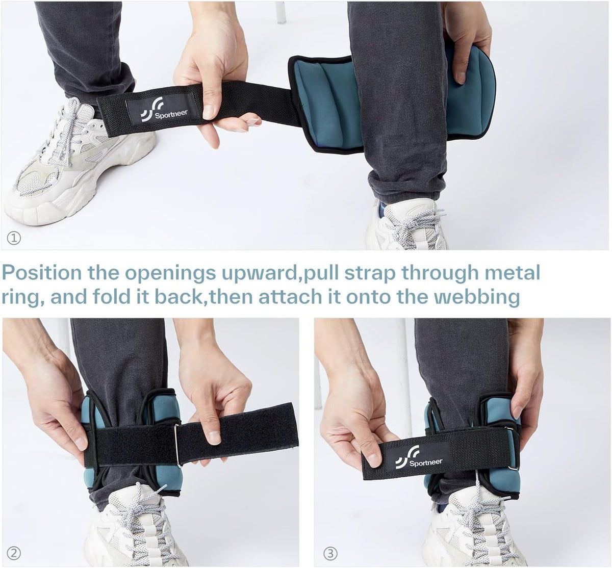 Sportneer Adjustable Ankle Weights, 2-10 lb per Pair, Removable Weights