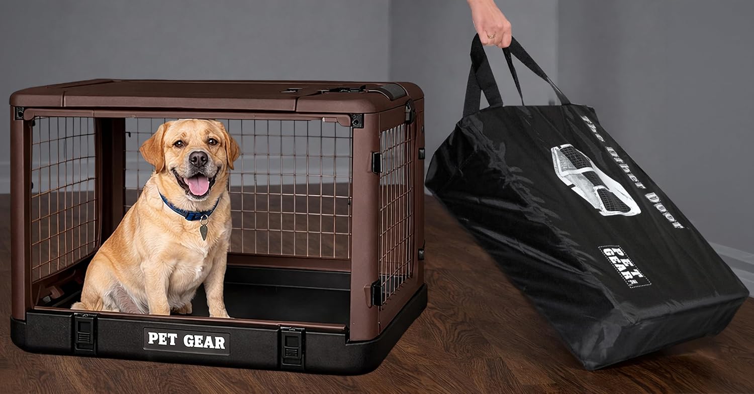 Pet Gear The Other Door 4 Door Steel Crate for Dogs/Cats, 36", Coffee Bean