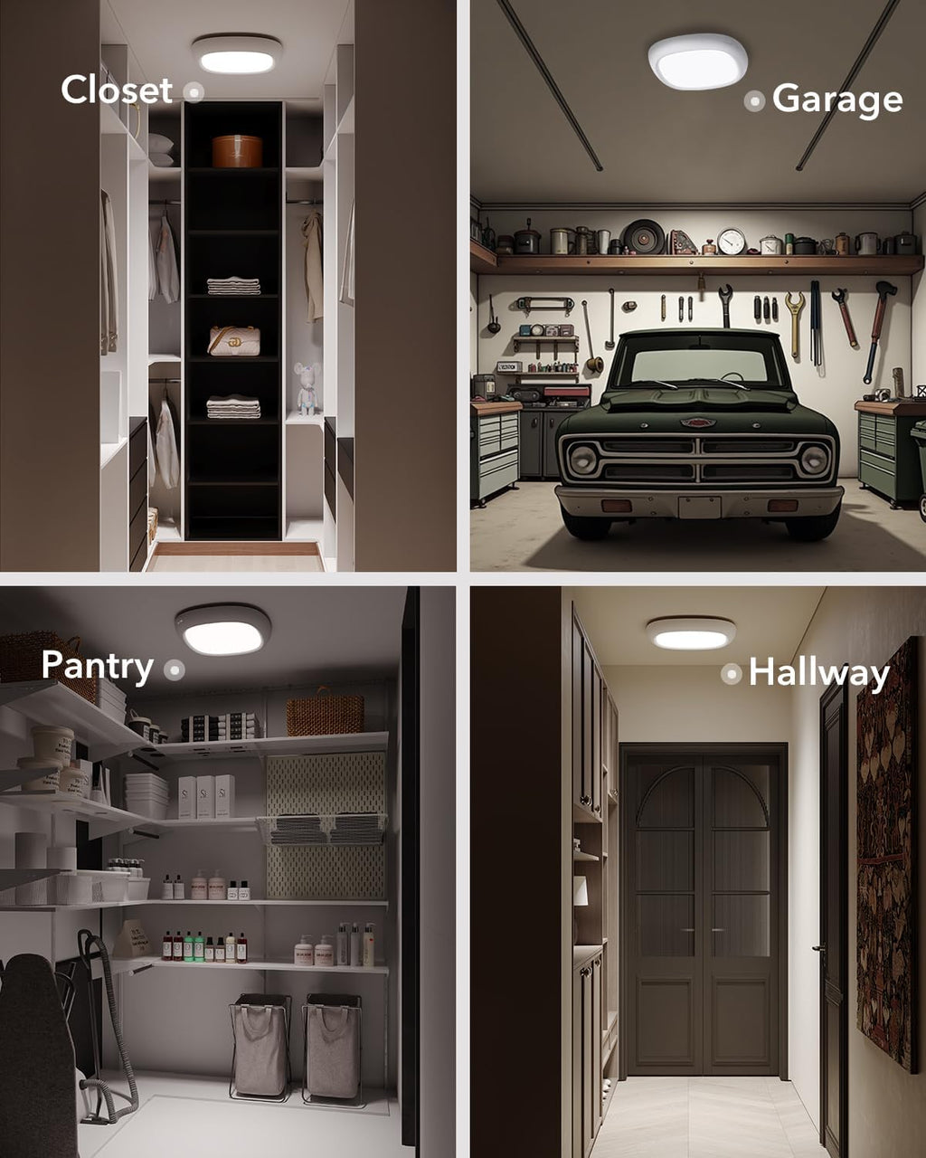 IP54 Waterproof Shower Light, Rechargeable Ceiling Light with Remote