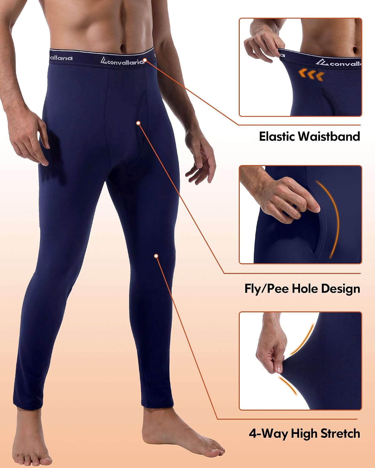 Men's Thermal Pants Long Johns Bottom Athletic Base Layer