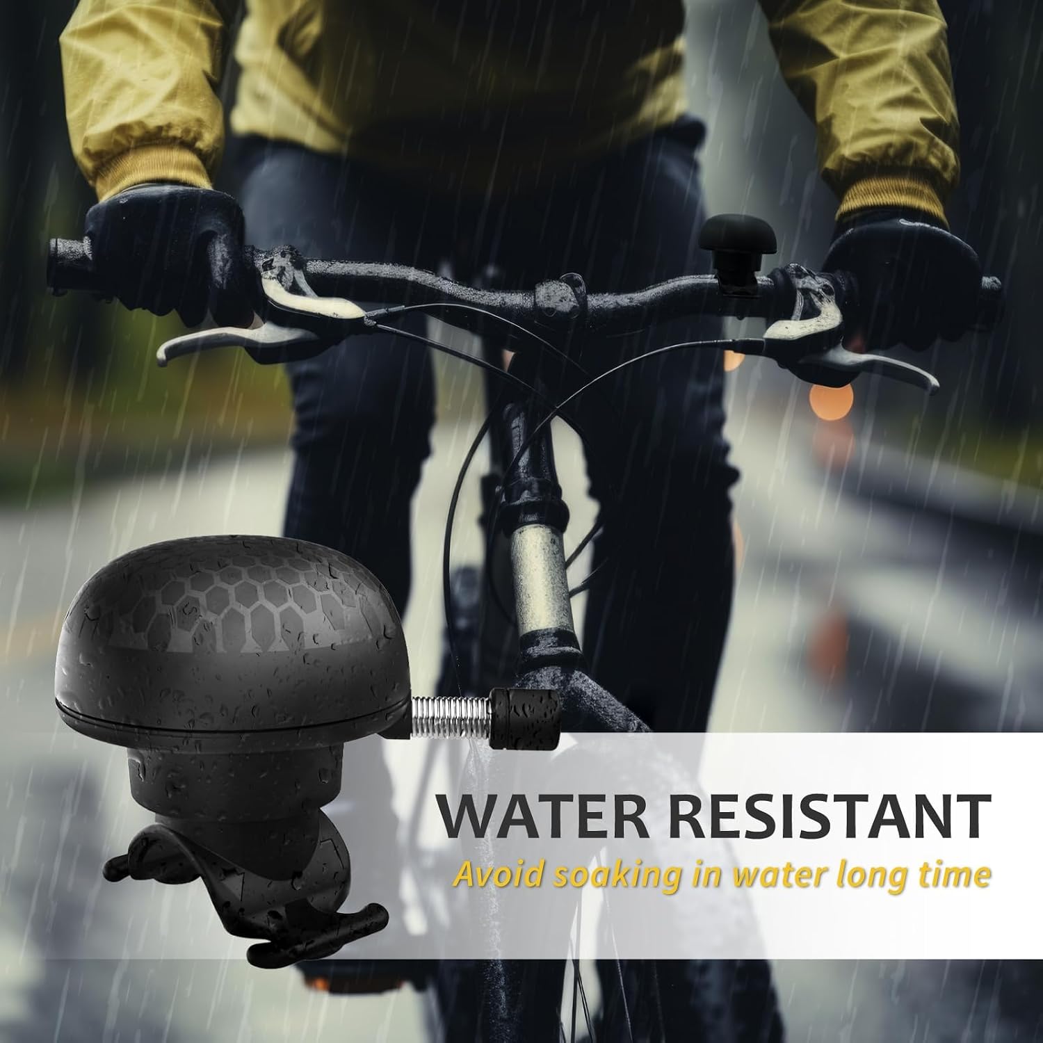 Electric Bike Ring Bell - Loud Bicycle Horn for Adult Bikes 5 Sounds 100dB - Classic Bicycle Bells for Road Bike- Rechargeable & Water Resistant, Light Up Bike Bell for Kids & Adults (Black)