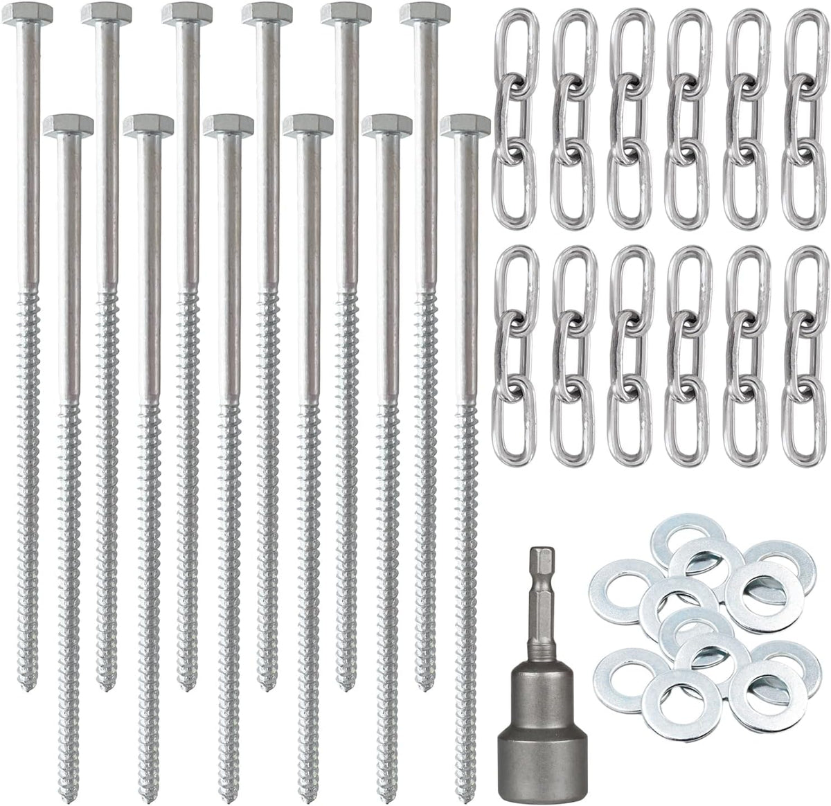 12 PCS 3/8 x 12 in Ground Anchors, Heavy Duty Tent Stakes Kit.
