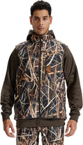 LOOGU Mens Camo Hunting Vest Water-Resistant Sleeveless Jacket with Pockets for Outdoor Fishing Hiking