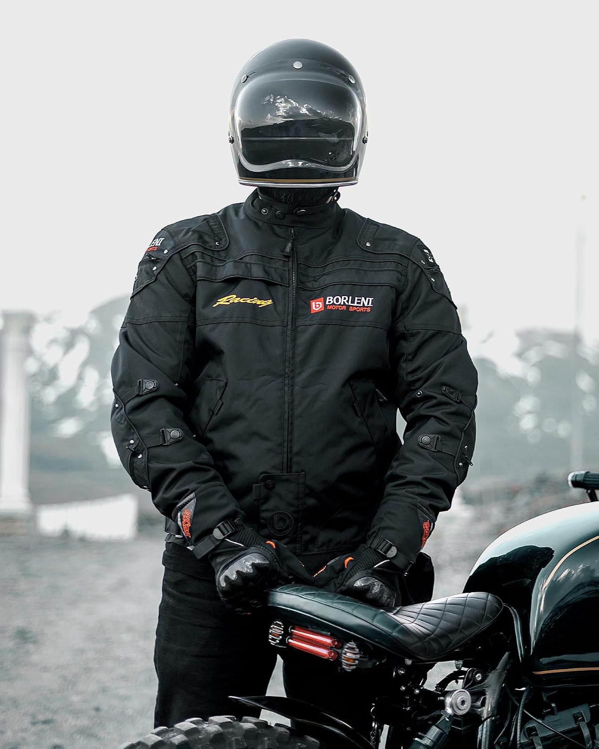 BORLEN Motorcycle Jacket for Men with Armor CE Certified Riding Jacket