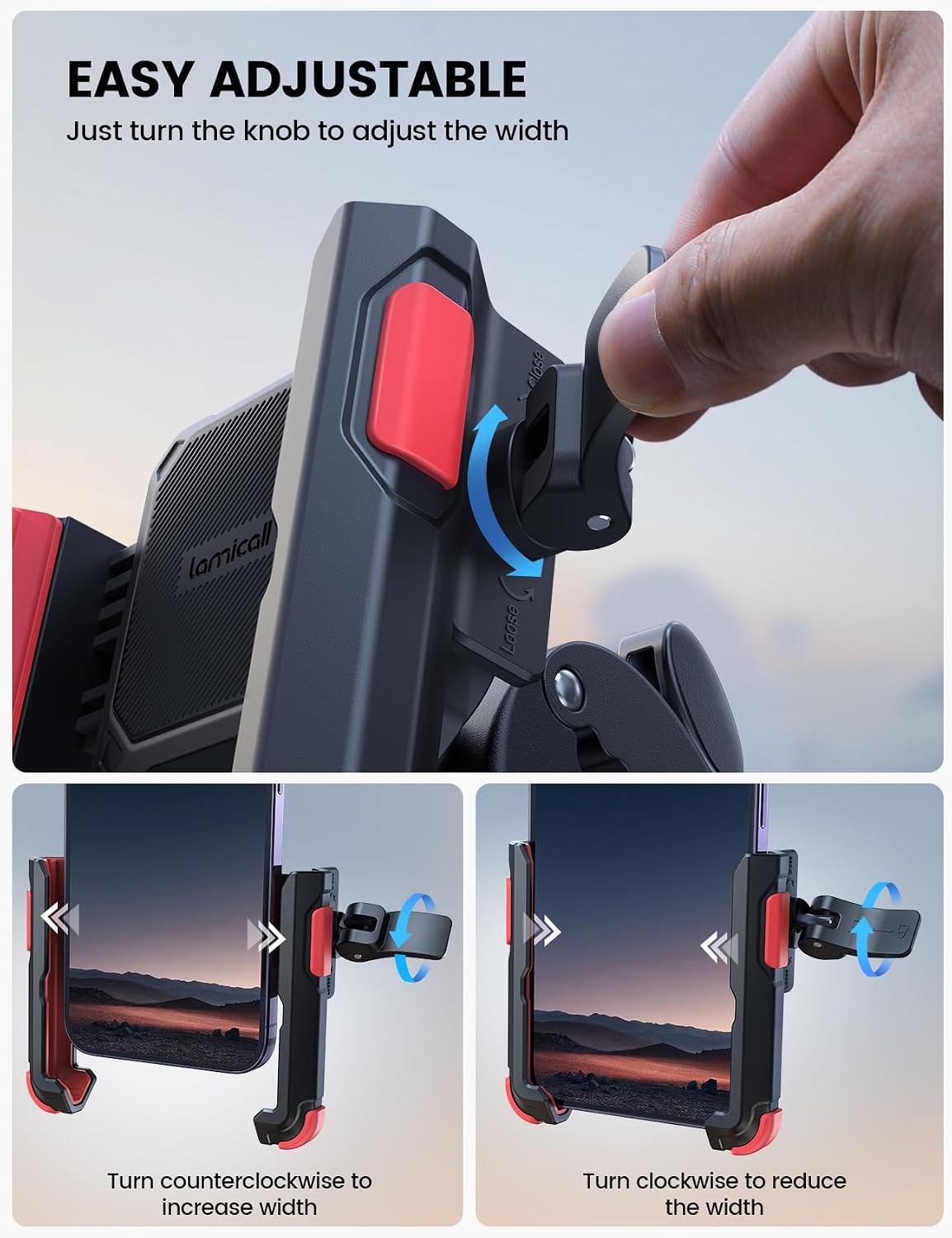 Lamicall Motorcycle Bike Phone Mount, 1s Lock Bike Phone Holder