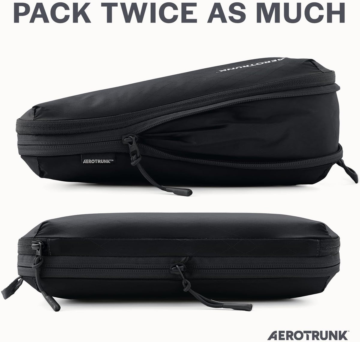 Aerotrunk Ultralight Compression Packing Cubes for Travel, 6-Pack, Black