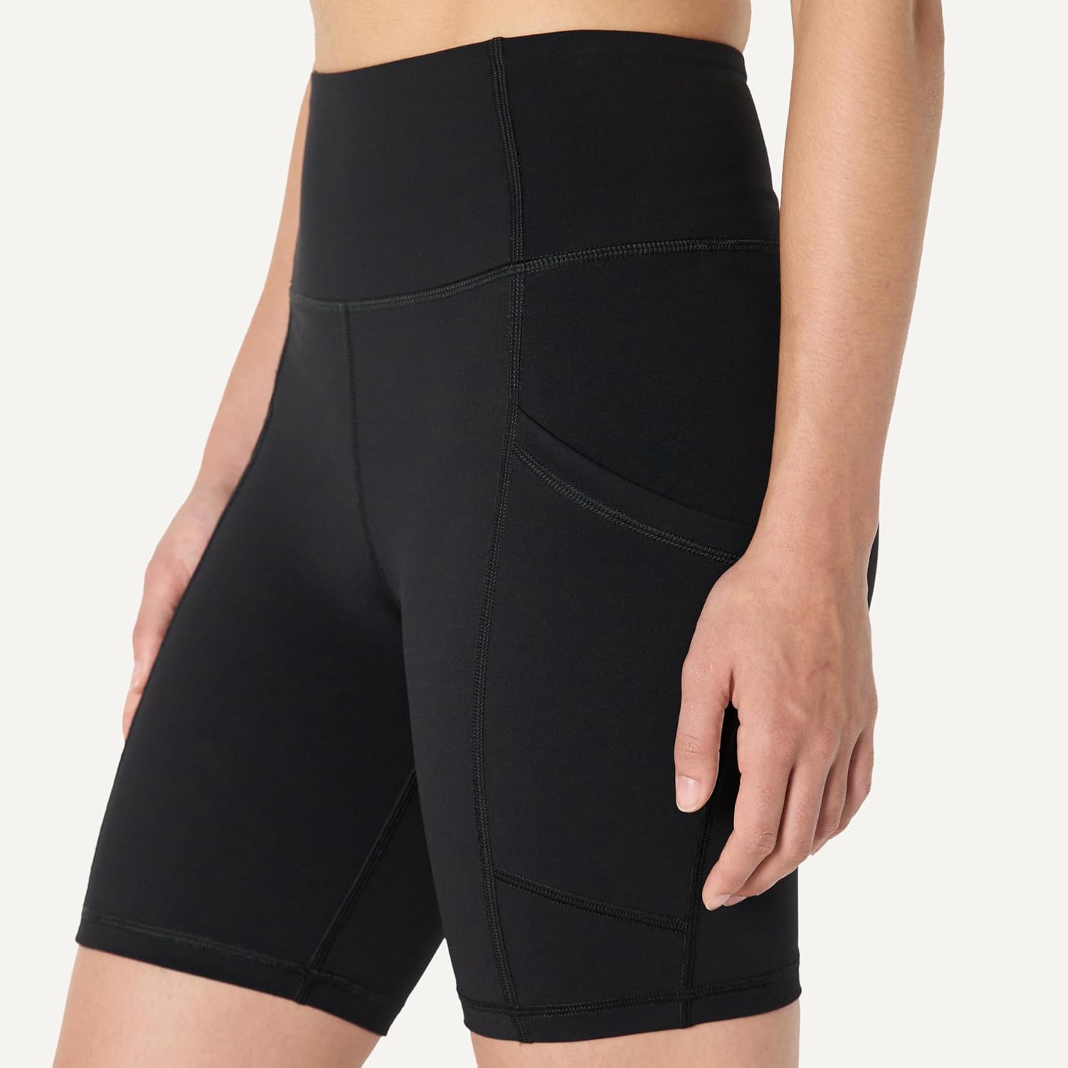 Amazon Essentials Women's Active Total Train High Waist 7" Gym Workout Biker Shorts with Pockets