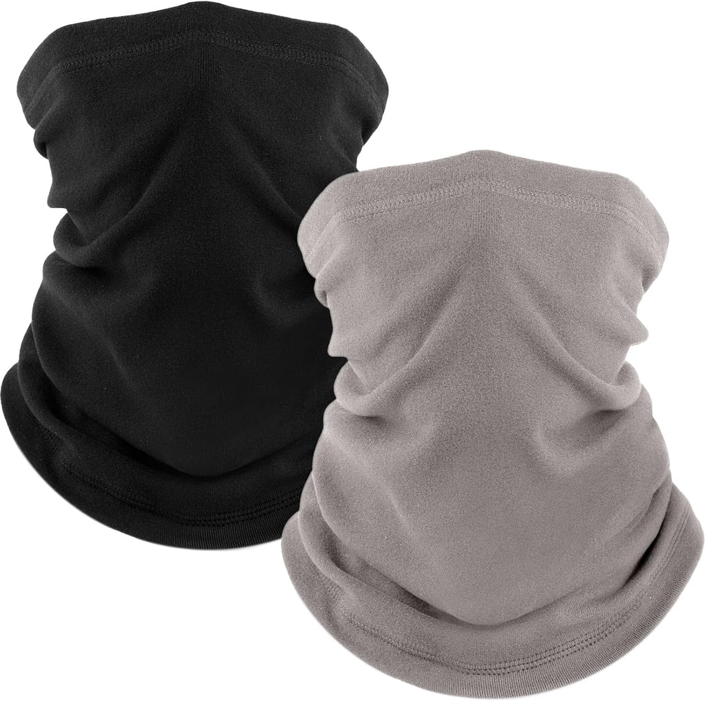 Fuinloth 2 Pack Winter Neck Gaiter, Fleece Warmer Scarf Cold Weather Mask