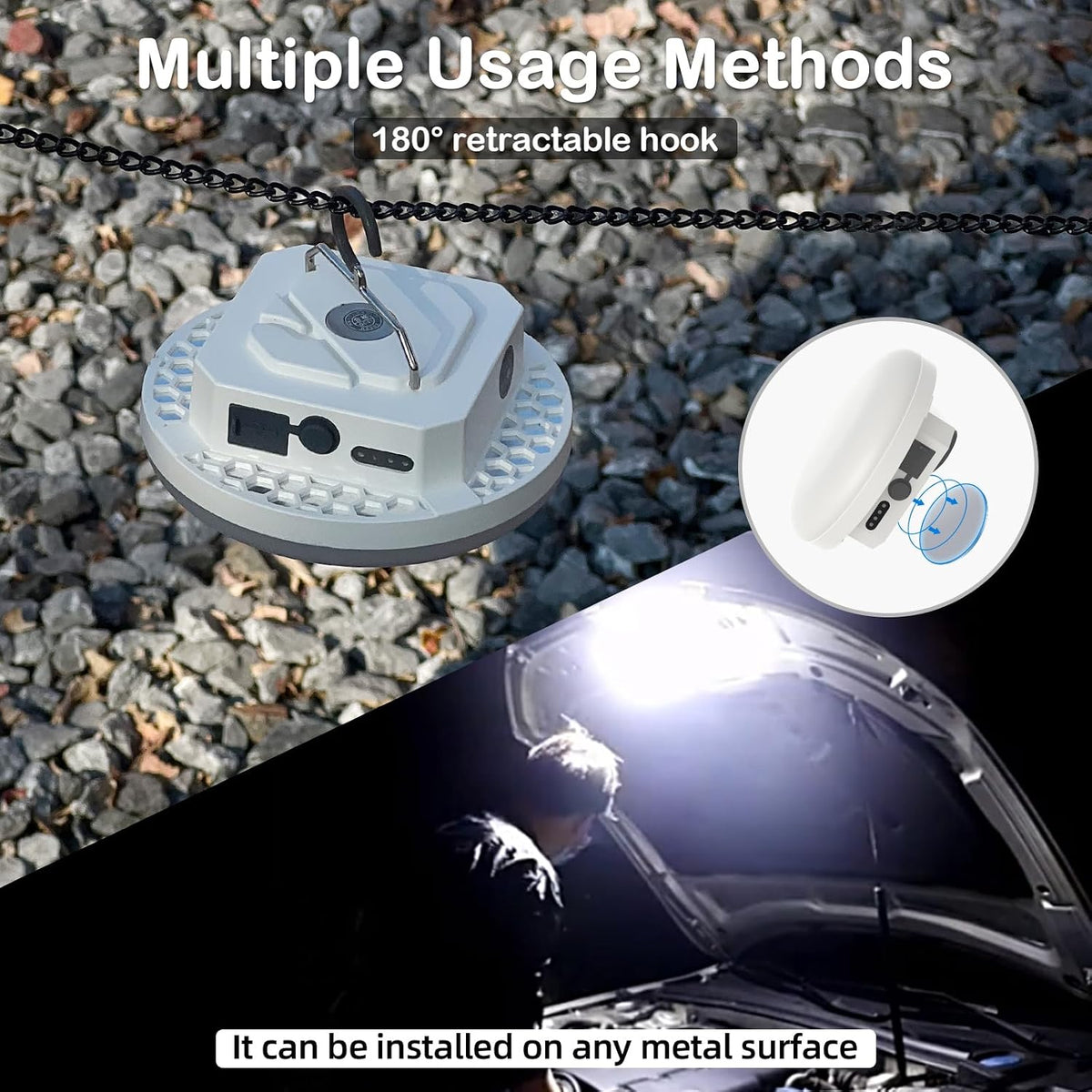 30W 4000LM Camping Tent Light,Rechargeable Canopy Light, 4 Lighting Modes