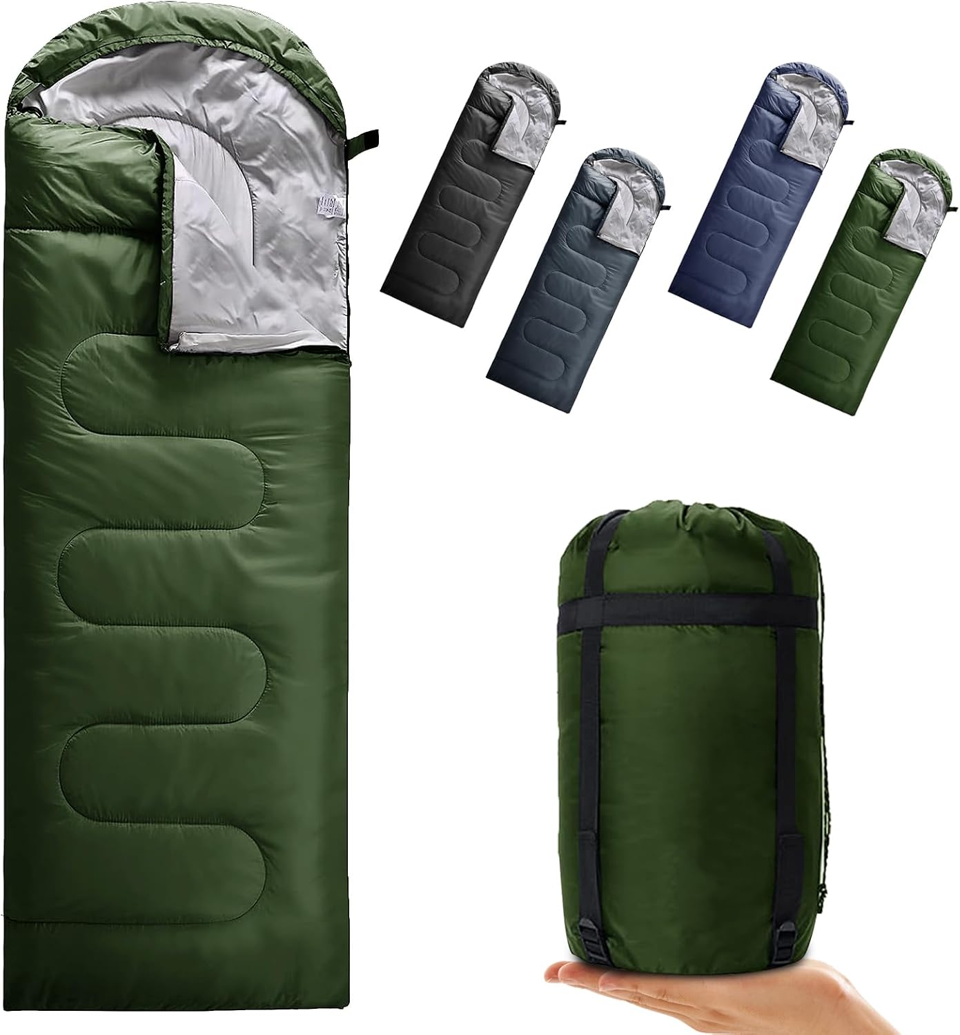 Envelope Camping Sleeping Bag Warm & Cool Weather for Adults
