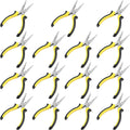 SINJEUN 15 Pack 6 Inch Needle Nose Pliers with Cutter, Insulated Handle Side Cut for Bending and Cutting, Long Reach