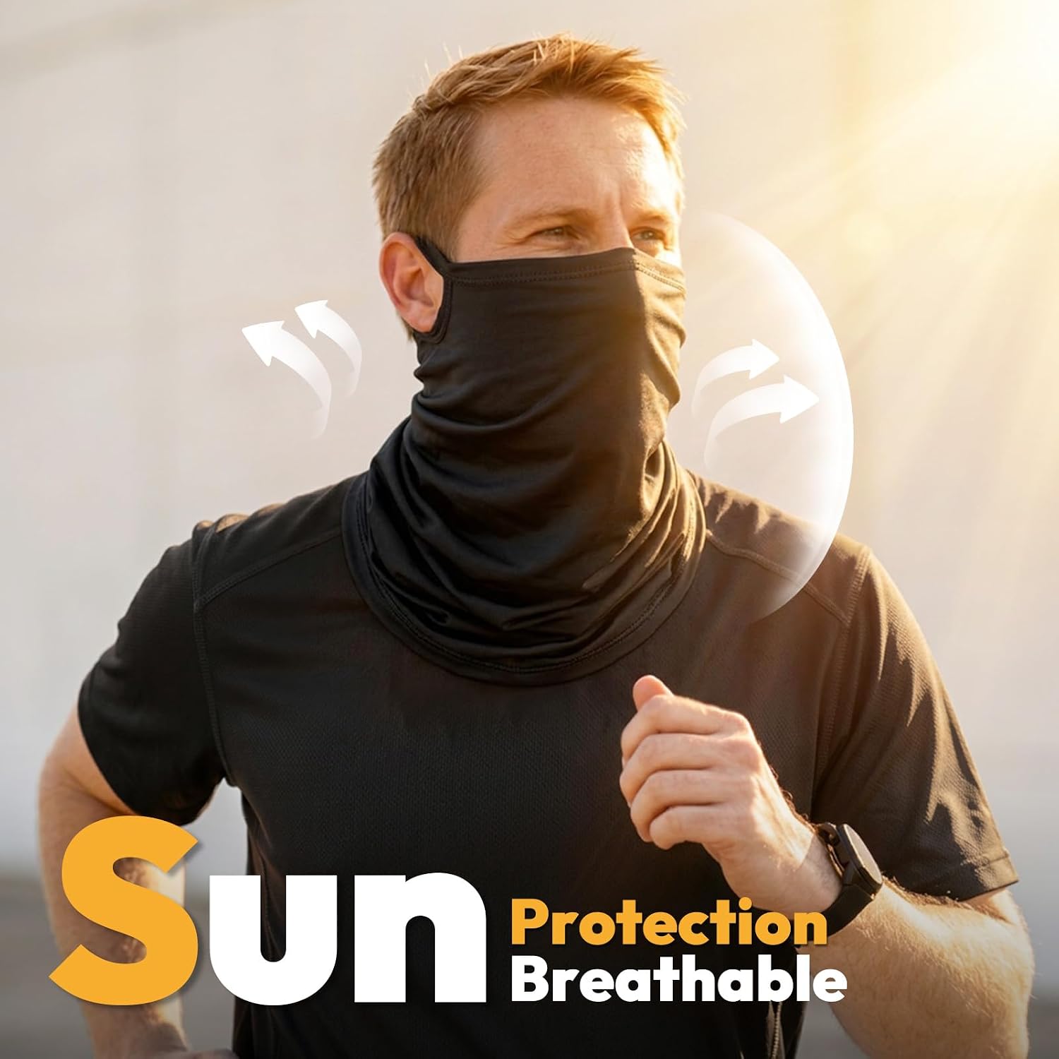 HONGTEYA 6 Pack Summer Neck Gaiter, UV Protection Cooling Face Mask Breathable Bandana Head Scarf Face Cover for Men Women