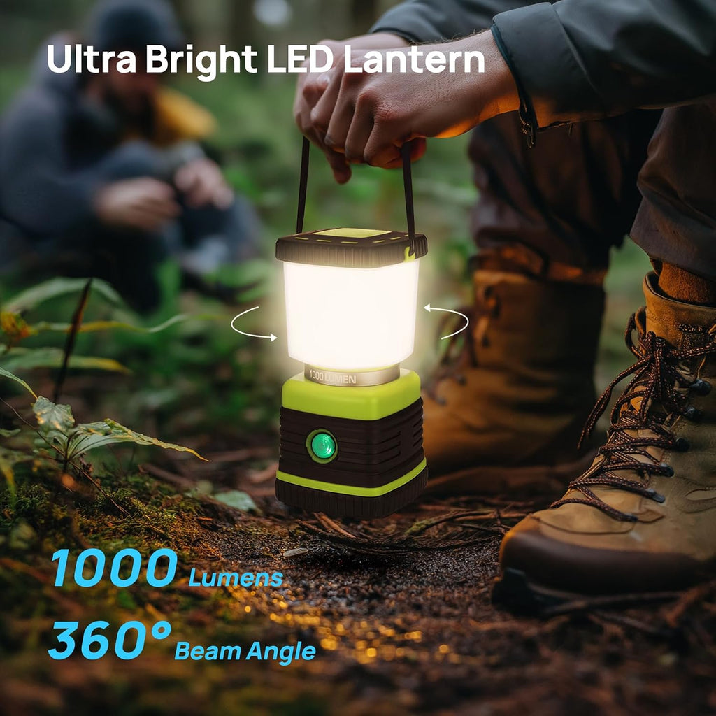 Consciot 1000LM Battery Powered LED Camping Lantern, 4 Light Mode, Dimmable