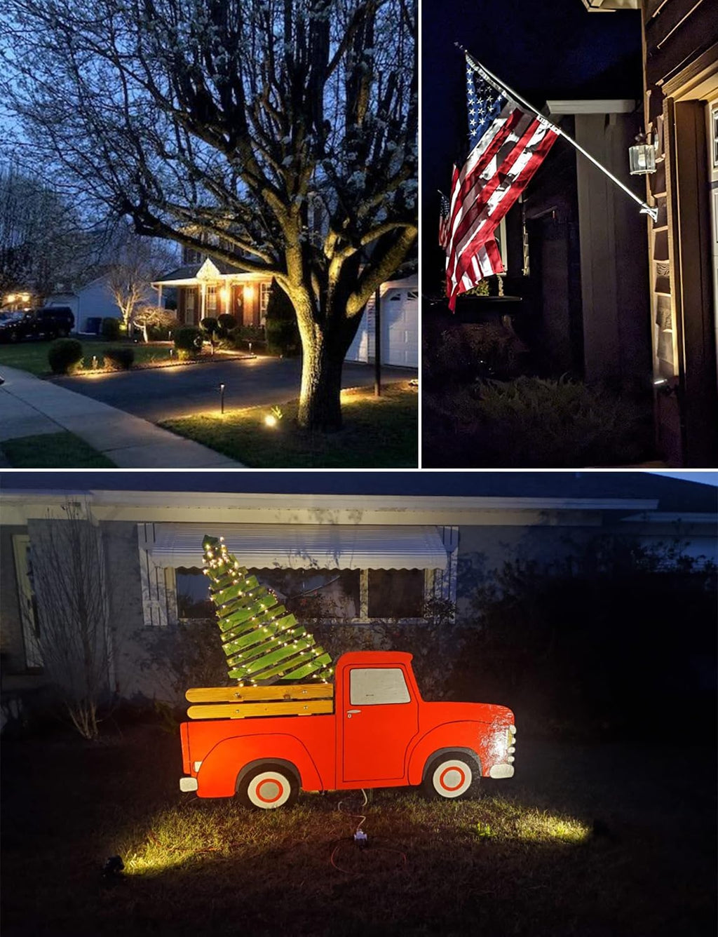 SUNVIE Dusk to Dawn Outdoor Lighting 120V LED Spot Lights Outdoor Landscape Spotlights with Photocell Sensor Waterproof Outdoor Spot Lights for Yard 7W Outdoor Spotlight Flag Light for Garden Tree