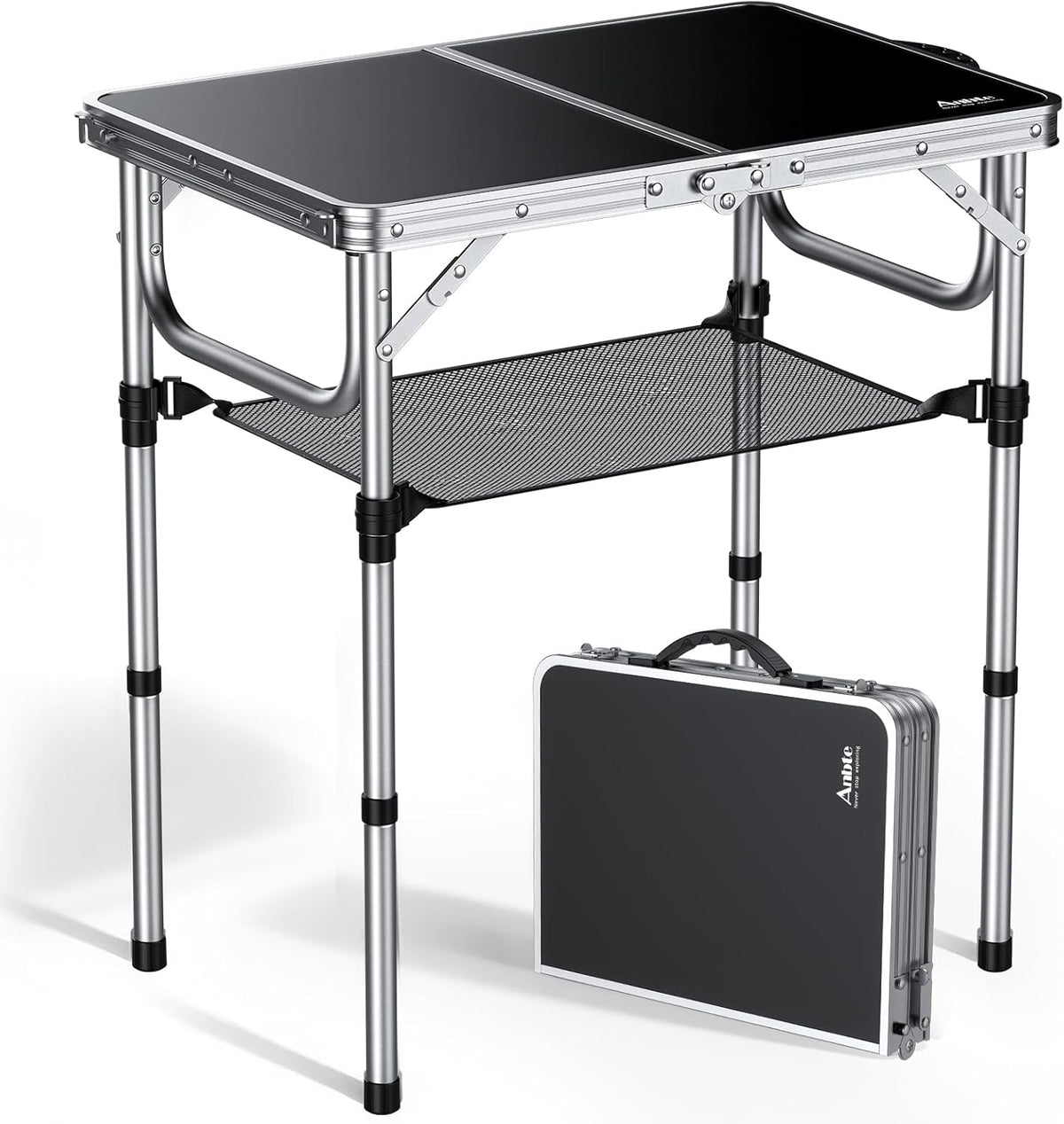 Anbte 2ft Folding Camping Table, 23"x 16" Small Folding Table Portable
