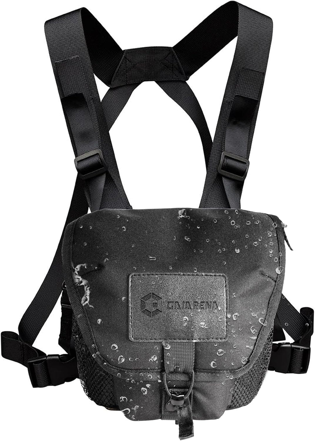 GAIARENA Waterproof Binocular Harness Chest Pack, Bino Harness Case with Rangefinder & Cellphone Pocket for 12x42 Binoculars Lightweight Binocular Pack for Hunting, Hiking (New Version)