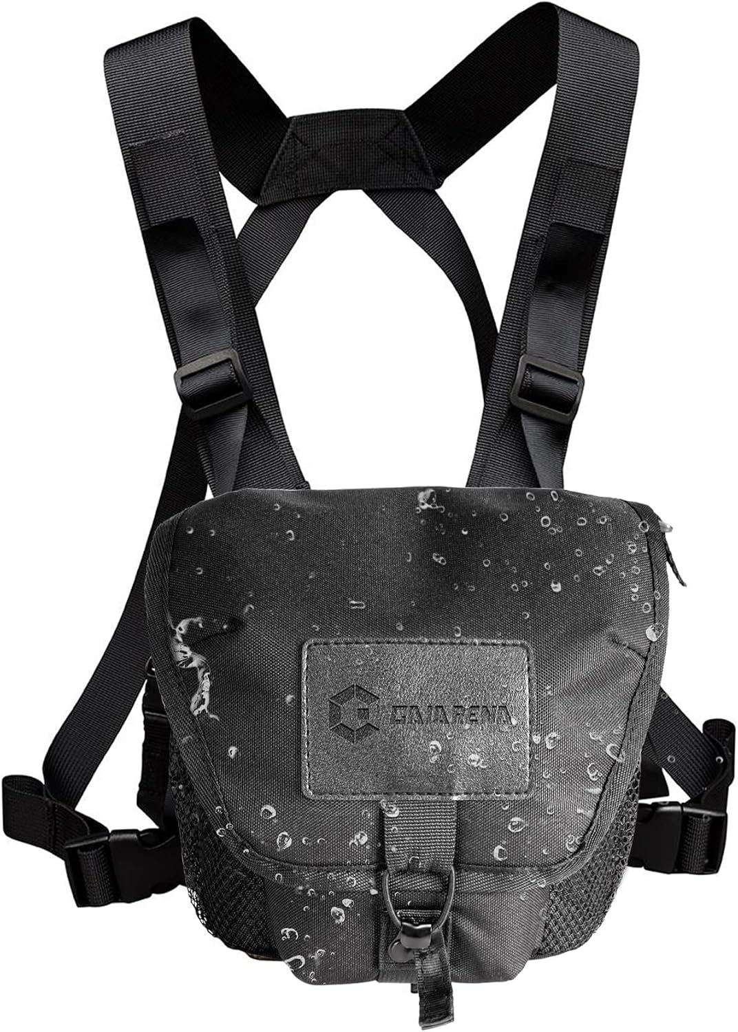 GAIARENA Waterproof Binocular Harness Chest Pack, Bino Harness Case with Rangefinder & Cellphone Pocket for 12x42 Binoculars Lightweight Binocular Pack for Hunting, Hiking (New Version)