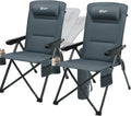 Portal Reclining Camping Chair with Adjustable Back 2 Packs, Gray
