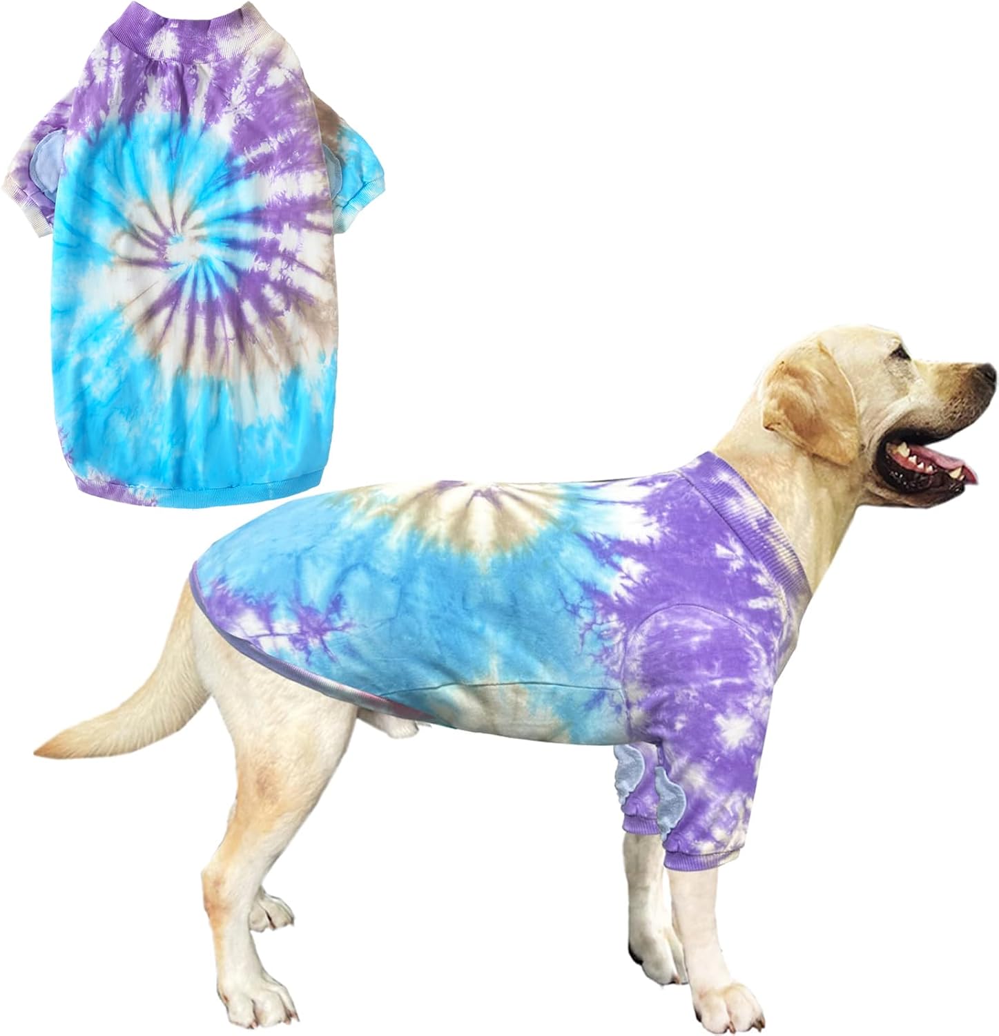 Dog Cotton Pink Tie Dye T-Shirts Soft and Stretchy Breathable Pet Shirt Pajamas Pets Clothes for Large Dogs,3XL Pink Tiedye