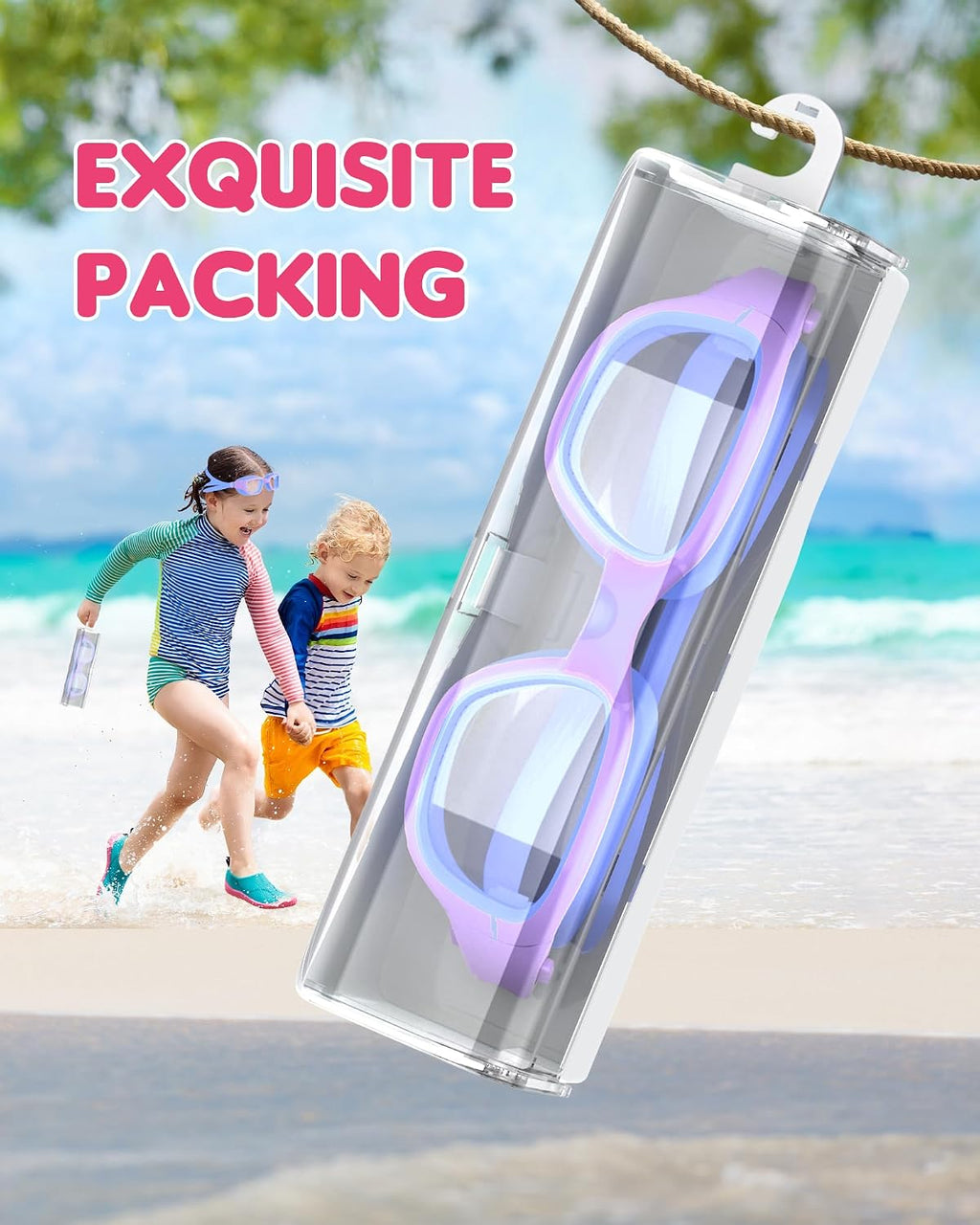 Kids Swim Goggles for 6-14, Anti-Fog & UV Protection