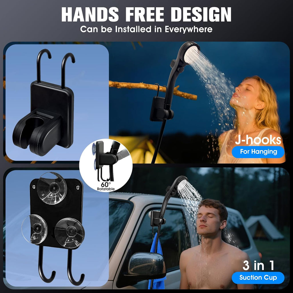 FizZeal Portable Camping Shower with 2000W Auto-Off Heater