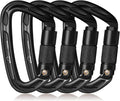 BEIFENG 25KN Auto Locking Carabiner - UIAA Certified Heavy Duty Climbing Carabiners for Rock Climbing, Camping, Rappelling, Hunting, Rescue Equipment - Professional Carabiner Clips (Black)