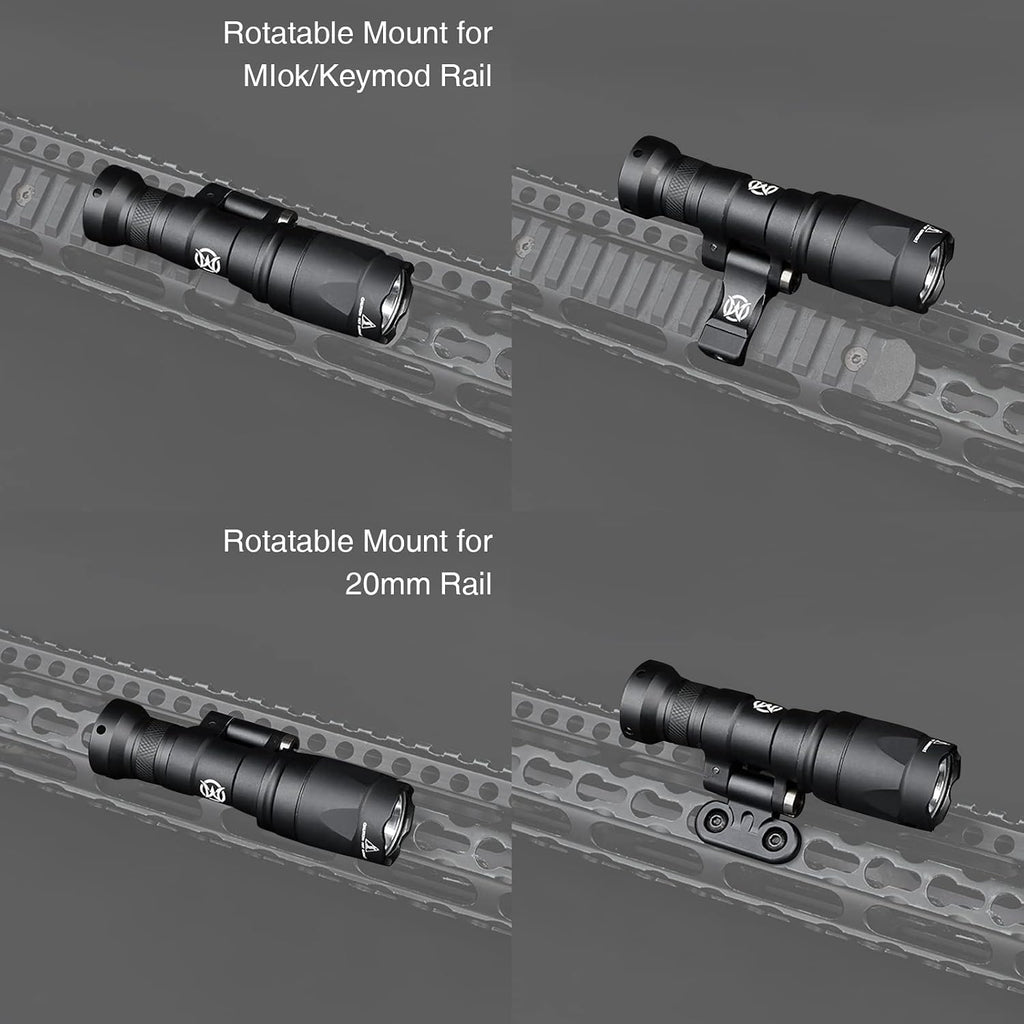 NOBUHIRO NOB#340A 540 Lumens Tactical Flashlight, 2 Rotating Base, 2 Switches