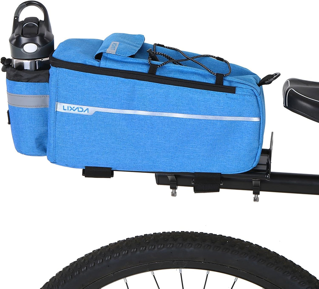 Lixada Bike Panniers Bike Trunk Bag Insulated Bag for Warm/Cool Items, Bicycle Rear Rack Storage Luggage Bicycle Seat Multifunctional Insulated Trunk Cooler Bag Shoulder Bag 11.4 6.3 6.7in