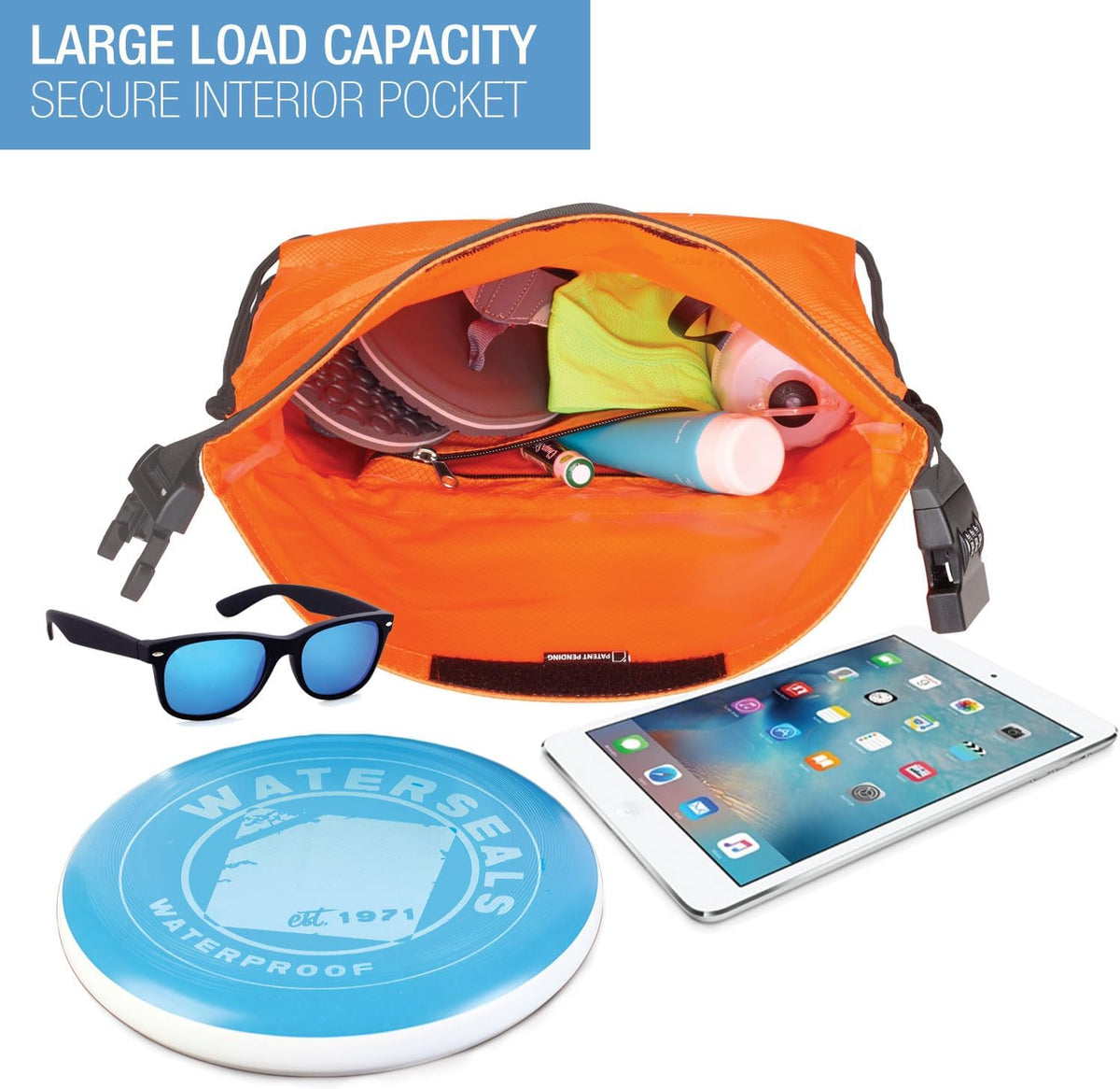 Lewis N. Clark WaterSeals Locking Backpack | Waterproof Bag | Anti-Theft Combination Lock | For Men & Women | Orange