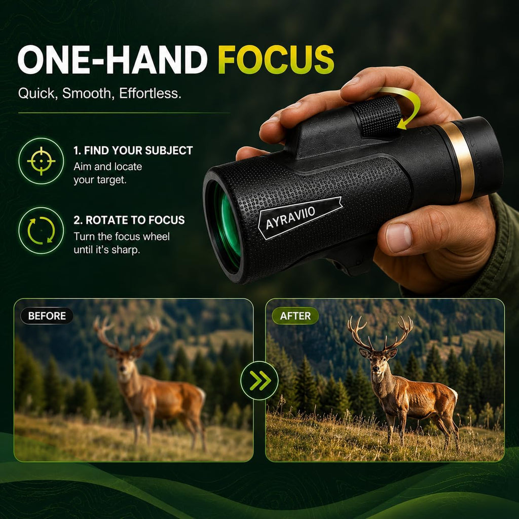 Birthday Gifts for Men Dad Husband Teen, 12x60 Monocular for Outdoor Hiking